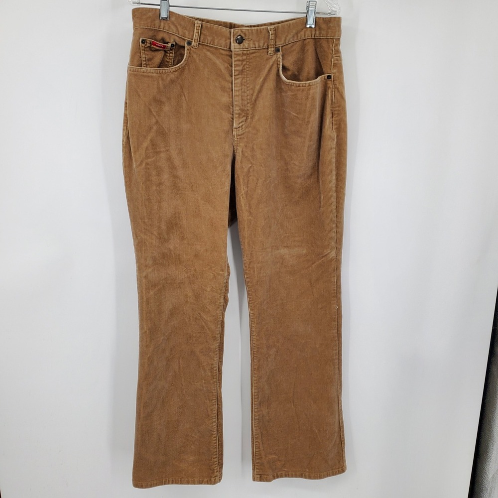 Vintage Chaps Denim Y2K Tan Corduroy‎ Straight Leg Pants Size 12 Academia Prep